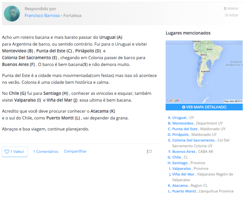 roteiro america do sul